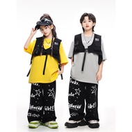Girls Cool Handsome Trendy Clothes Street Wear Performance Clothes Three-Piece Suit Fried Street Ves