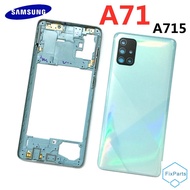 Middle Frame + Back Cover For Samsung Galaxy A71 A71F Battery Case Rear Housing With Power Volume Bu