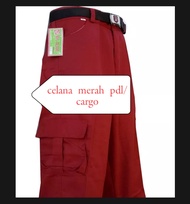 Celana Panjang merah PDL/Gembol/Cargo Seragam Sekolah SD Terbaik.