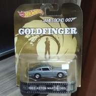 Hot Wheels 1963 Aston Martin DB5 James Bond 007 Goldfinger Retro Card diecast Mattel