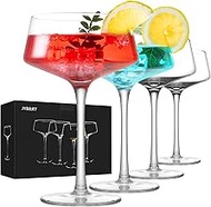 JYB&XY Martini Glasses Set of 4 | 9 oz Coupe Glass Classic Cocktail Glassware Hand Blown Premium Cry