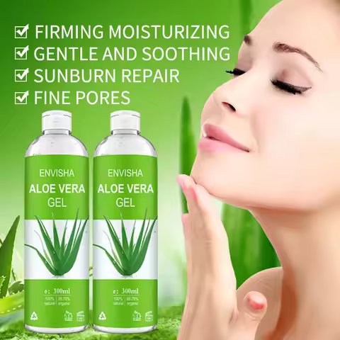ENVISHA Aloe Vera Gel Soothing Moisturizing Hyaluronic Acid Sunburn Repairing Treatment Skin Care Fa