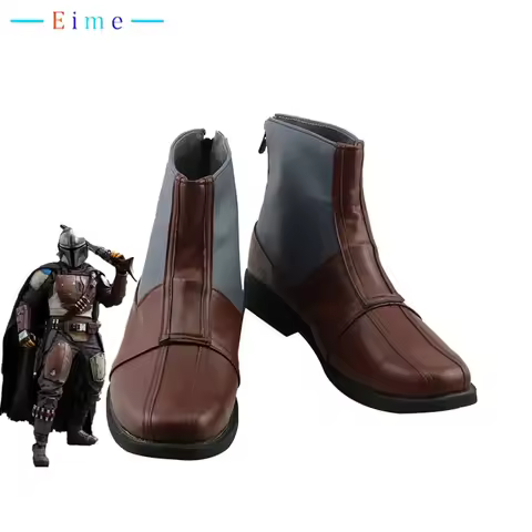 Jango Fett Cosplay Shoes Bounty Hunter Cosplay Prop PU Leather Shoes Halloween Carnival Boots Custom