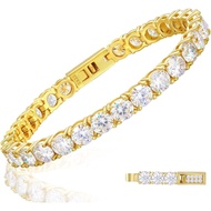 TUHE Moissanite Tennis Bracelet 5.0-21.0CT 18K Gold Plated 925 Sterling Silver Bracelets 3/4/5MM D C