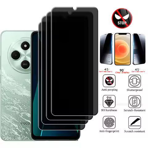 4/3/2/1Pcs For Poco C75 Glass Xiaomi Poco C75 Tempered Glass Protective 9H HD Privacy Anti-Spy Glue 