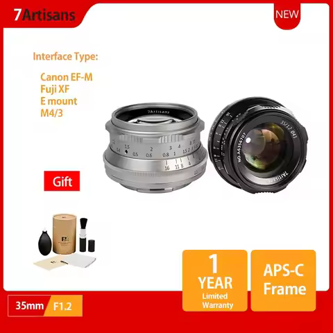 7artisans 35mm F1.2 Prime Lens for Sony E/Nikon Z /for Fuji XF APS-C Camera Manual Mirrorless Fixed 