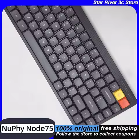 NuPhy Node75 Bluetooth Wireless Keyboard with PBT Keycaps 3000mAh Battery RGB Ergonomic Low-Profile 