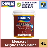 ☃ ♚ Davies Megacryl Premium Latex Paint 4 Liters (Gallon) Flat/Semi-Gloss/Gloss Latex White Water-B