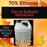 5L 70% Alcohol Ethanol- Use as Instant Hand Sanitizer