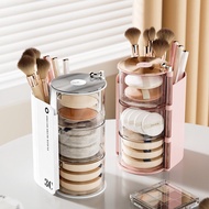 Puff Storage Box Desktop Makeup Tool Anti-dust Compartment Multi-Layer Rotating Beauty Powder Air Cu