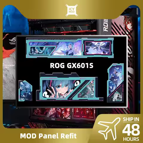 4PCS ROG Helios GX601S UV RGB Panels Reactive Anime Gamers Mod Custom ARGB Interior Lighting Kit for
