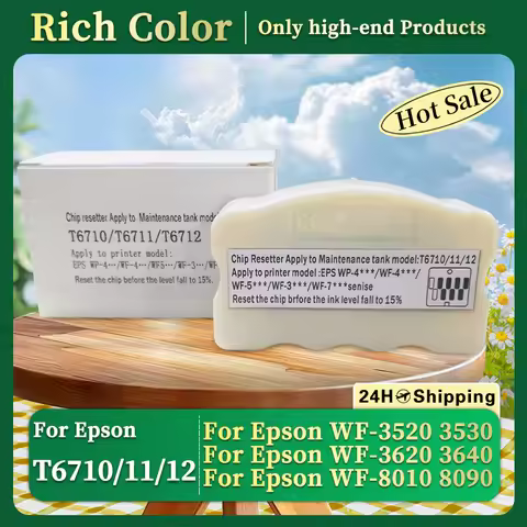 1PC T6710 T6711 T6712 Ink Maintenance Box Chip Resetter For Epson WF 7720 7715 7710 7210 7110 7610 7