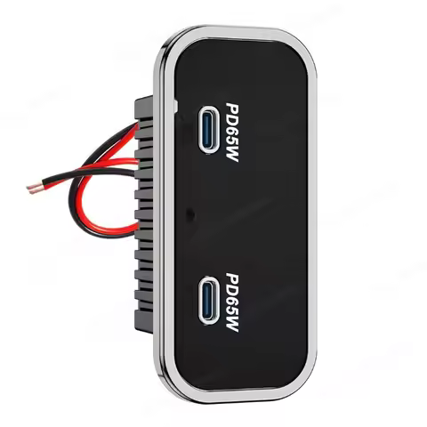 130W 12V RV USB Outlet Dual PD 65W USB C Ports Car Charger Socket Waterproof Power Outlets Accessori