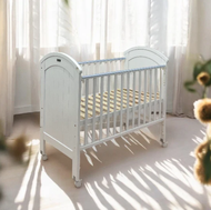 SENI DAYA Natalyst Angelcot  Solid Tropical Lamin /Meranti Wood 60 cm x 120 cm Baby Cot Package (FRE