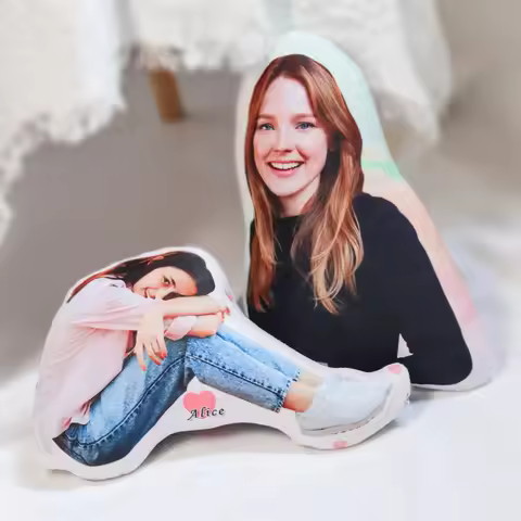 Custom Human Shape Pillow Photo Personalized Gift for Boyfriend/Girlfriend/Parents Unique Birthday V