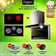 Dapur Masak Rubine Kitchen Hood RCH-SIROCCO XR-BL Cooker Hood Kitchen Hood and Hob Set Dapur Penyedu