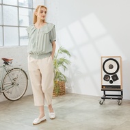 [CUMAR] Color Matching Tapered Trousers Folded Apricot Gray