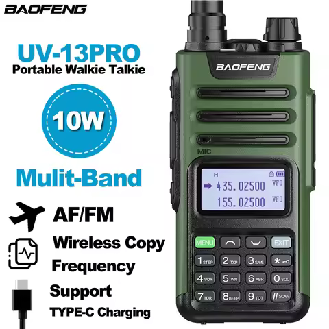 BAOFENG UV-13 Pro Walkie Talkie 10W Multi Band AF FM Wireless Copy Frequency 2Way Radio Support Type