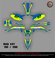 Decals Sticker Motorcycle Decals Sticker for RUSI KRY 150/200 YELLOWBLUE design 001