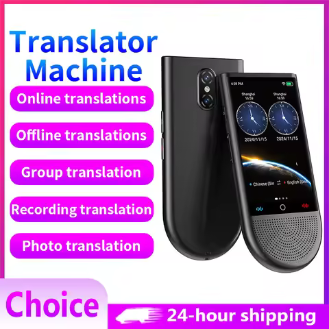 Portable AI Voice Translator Device Offline 148 Languages ChatGPT Two-Way Real Time Photo Recording 