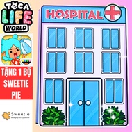 Ngôi nhà giấy Hospital ABC học liệu bóc dán búp bê giấy Quiet Book thông minh cho bé