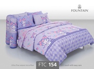 Fountain ผ้าปู ไม่รวม ผ้านวม ฟาวเท่น ลายลิขสิทธิ์แท้ ซาริโอ้ คุโรมิ Kuromi by Sanrio