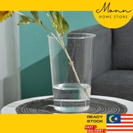 MONN Acrylic Round Cylinder Clear Vase for Home Office Flower Deco | Pasu Bunga Acrylic Lutsinar