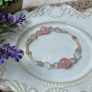 薔薇夢境 l 薔薇輝石 月光石 拉長石 草莓晶 水晶手鏈