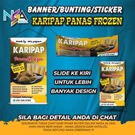 Banner Bunting Karipap Panas dan Frozen
