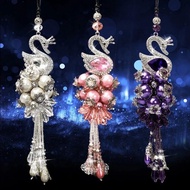 GANTUNGAN Swarovski Swan Limited Edition Super Premium Luxury Car Flower Mirror Hanger
