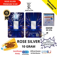 Rose Silver PREMIUM 10 Gram Bar Silver Certified Pure Silver 999PURE Can be resold