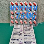 MIDOLAM 15 MG 1 PAPAN 10 TABLETS 5 PAPAN 50 TABLETS 10 PAPER  100  TABLETS VITAMIN E