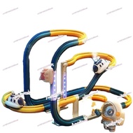 Children's electric track steam spaceship crossing off car puzzle assembly track