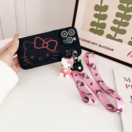 For Huawei Y5 2018 Y5 Prime Y5P Y6P Y6 2018 Y6 2018 Y5 Lite 2018 Prime 2018 Y6 2019 Y6 Pro 2019 Y6S Cute Hello Kitty Phone Case With Doll and Lanyard