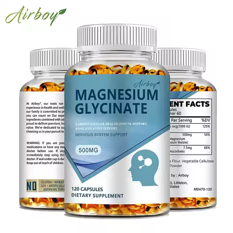 Magnesium Glycinate - Improve Sleep, Relax Nerves, Brain Health, Strengthen Muscles and Bones