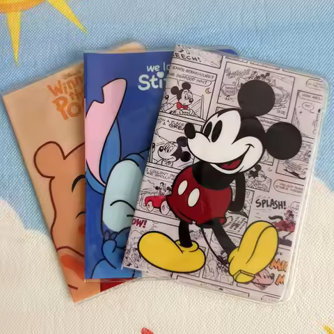 6 Colors Disney Mikey Mouse Passport Holder PVC Leather Travel Passport Cover Case Card ID Holders 1
