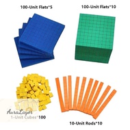[AuraLayor] Ten Blocks Complete Set Kids Math Plaything Math Blocks Plastic Base Ten Set Cube Kids M