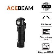 ACEBEAM H16 head torch, brightness 1000lm / 650 lm, battery 14500 920mAh