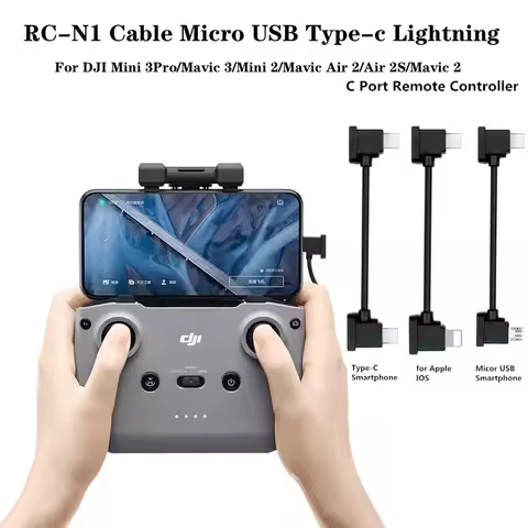 RC-N1 Cable Micro USB Type-C Lightning For DJI Mini 3Pro/Mavic 3/Mini 2/Mavic Air 2/Air 2S/Mavic 2 D