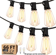 220V 48FT/96FT กันน้ำกลางแจ้ง String ไฟ ST38 ไฟ LED สวน Shatterproof หลอดไฟอุ่นสำหรับงานแต่งงาน