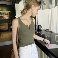 GREYSCALE T95 Soft Knit Zipper Tank Top *ผ้าบาง-นุ่ม* (4 colors)