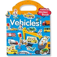 Reusable Sticker Books for Kids, Travel Removable Toddler Vehicle Sticker Books for 3 4 5 Year Old G