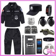 baju polis kanak kanak kids costume occupation Kids Sheriff Costume Boy SWAT Small Military Uniform Police Officer Costume Special Forces Suit Police Role Play Full Set