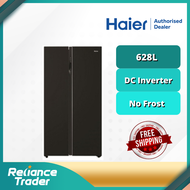 【FREE SHIPPING】Haier 628L Side By Side Glass Series DC Inverter Refrigerator HRF-619SI(B)