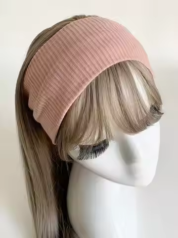 1pc Simple Knitted Headband, College Style Street Fashion Sports Headband, Pink/Black/White Multi-Co