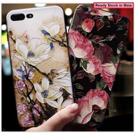 Oppo A3S A12E A39 A57 A77 A93 F5 F7 F9 Realme 5 5i C3 Flower Case Elegant Soft Back Casing Rose Lily