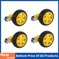 4PCS DC Electric Motor + Plastic TT Motor Tire Wheel Dual Shaft Gear Motor TT   for  Smart Car
