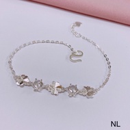 Lắc tay bạc nữ cỏ 4 lá may mắn cam kết bạc thật - Kho sỉ bạc Nhất Linh