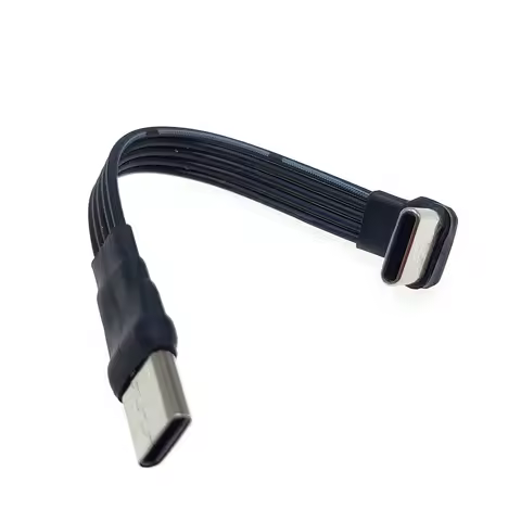 50CM 30CM 20CM 10CM 5CM USB 2.0 Type C to Type C Extension Cable 90° Adapter FPC FPV Band Flat USB C