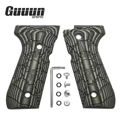 Guuun G10 Grips For Beretta 92/96 92fs M9 92A1 INOX Decorative Non-slip Handle Panel Skull Skeleton